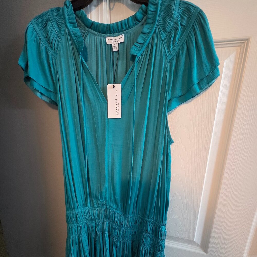 Current Air turquoise pleated mini dress NEW with tags never worn